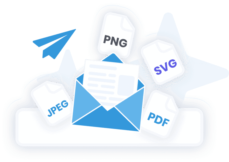 Chamevo automated email delivery showing order notifications with attached print files