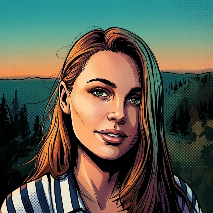 Portrait photo of a woman in the Comic style