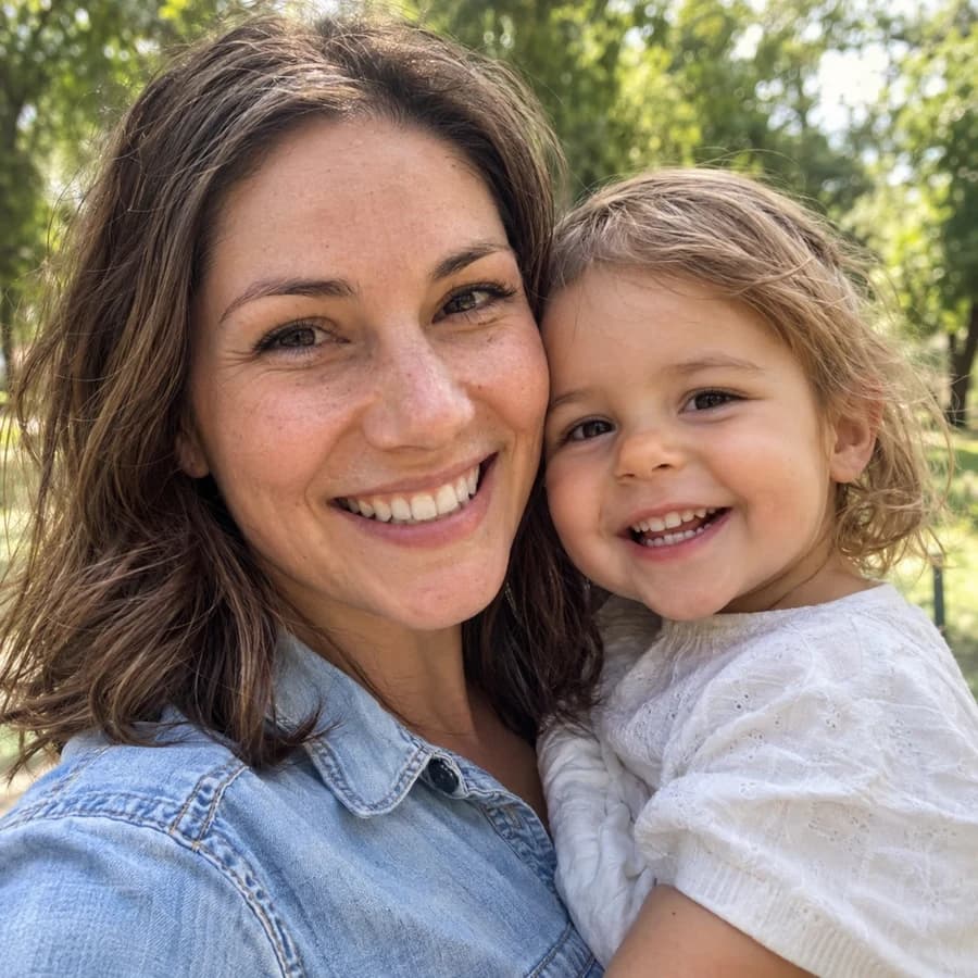 Photo of a mother and her young daughter, original